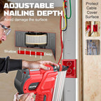 Cordless 2" Brad Nailer Compatible with Milwaukee Battery(No Battery), 2-in-1 Electric Nail Gun/Staple Gun, 18 Gauge Nail Gun Battery Powered with 1000 Nails for Wood Carpentry