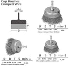 Wire Wheel Cup Brush Set,0.012-Inch Coarse Crimped Carbon Steel,Die Grinder Wire Brush for Drill,1/4In Hex Shank,Wire Drill Brush Se (12 Pack)