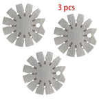 3 PCS Brushed Silver 15-120 Degree Bevel Gauge, Stainless Steel Axe Angle Gauge Round Shape