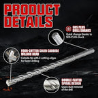 CSOOM SDS Plus Rotary Hammer Drill Bit 9/16"x8.27", Professional Concrete Drill Bit for Concrete, Brick, Stone and Cement Walls