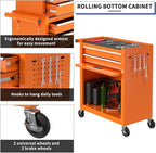 8-Drawer High Capacity Rolling Tool Box with Wheels,Rolling Tool Chest with Drawer,Tool Box on 4 Wheels with Lock, Tool Storage Cabinet Removable Portable Box for Garage Warehouse (Orange)