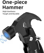 Pohaku 14-in-1 Multitool Hammer, Pohaku Multitool with DIY Stickers, Safety Lock, Screwdriver Bits Set and Durable Nylon Sheath, Multi Tool for Outdoor, Ideal Gifts for Father, Husband, Boyfriend