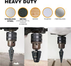 Step Drill Bit Set 1/4" to 1-3/8", Straight Grooved Double Fluted M2 High Speed Steel Drill bits for Hole Drilling in Stainless Steel, Copper, Aluminum, Wood,Plastic