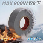 RED WOLF 10 Pack Gray Electrical Tape 3/4 Inch x 66 Ft Industrial Grade UL/CSA Listed 7 Mil Thick Flame Retardant High Temp Waterproof Electrical PVC Tape Electric Super Vinyl Rated 600V