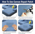 Canvas Repair Patch, Strong Sticky Fabric Repair Tape, Self-Adhesive Fabric Patch for Sofas, Tote Bags, Clothing, Car Seats, Furniture (Dark Blue, 3.5X79 Inch)