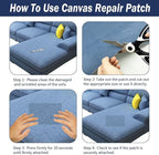 Canvas Repair Patch, 35X79 Inch Strong Sticky Fabric Repair Tape, Self-Adhesive Fabric Patch for Sofas, Tote Bags, Clothing, Car Seats, Furniture (Black, 35X79 Inch)