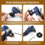 2 in 1 Pneumatic Chamfering Tool- Mini Air Chamfer Tool with Multi-Angle Chamfering Kit,45 Arc Corner Deburring Beveling Chamfer Machine for Metal, Acrylic,Woodworking (Blue)