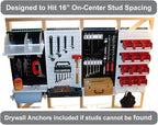 Wall Control Pegboard 32in x 16in Green Metal Pegboard Tool Board Panel