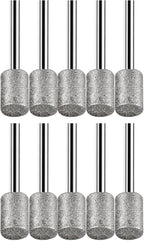 Stone Carving Set, HOMEIDOL 10PCS Diamond Coated 8mm Cylinder Head Mounted Points Grinding Bit Rotary Diamond Burr Set,1/8 Shank for Stone Rocks Jewelry Glass Ceramics Rotary Tools