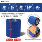Zirconium Grinding Belt Sleeve, 3.5" Diameter x 4" Width Mix Grit Metal Grinder Tool Attachment, 10 Pcs (2 Each of 40/60/80/120/180 Grit), Expanding Drum not Included