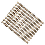Drill Bit, #3 Cutting Diameter, 4341 HSS Gold Finish 135° Cutting Angle Number Jobber Bits - (Applications: for Drilling Soft Metal Plastic Wood), 10-Pieces