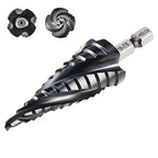 ZELCAN 12 Sizes M35 Cobalt Step Drill Bit, 3/16" to 7/8" Four Spiral Flute Step Drill Bit for Metal, Titanium-Coated HSS Step Bit with 1/4" Hex Shank for Stainless Steel Aluminum Copper Wood Plastic