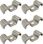6pcs 8mm(1/3 inch) Double Line Clamp Heavy Duty 1 Hole Conduit Strap 304 Stainless Steel M-Type Pipe Strap For Wire Pipe Cord Installation