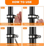 HARFINGTON 82pcs 304 Stainless Steel Cable Clamps 3/8"-1-3/4" Rubber Cushioned Insulated Clamp Metal Loop Pipe Clamp for Tube Pipe Wire Cord Installation