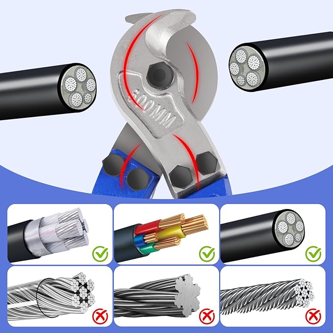 ZrgGea 32 inch Heavy-Duty Cable Cutter | Industrial-Grade, Forged T8 Alloy Steel, HRC56, Sharp Cutting. For Cables and Wire Ropes