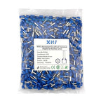 XHF 1000 PCS AWG 14/2.5mm² Wire Ferrules Insulated Copper Crimp Connectors, Crimp Pin Cord End Terminals Blue