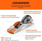 JORGENSEN NO.60-1/2 6-1/4" Wood Planer, Mini Hand Planer for Woodworking, Low Angle Block Plane, Small Hand Plane for Trimming, Wood Planing, Craft - Professional Ductile Iron Body, Adjustable Mouth