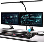 Desk Lamp with Clamp, 31.5" LED Desk Lamp for Home Office, 24W Gesture Sensing Control Desk Light, Dimmable & Color Temperature, Eye-Caring Office Lamp, Brightest Architect Lamp for Screen