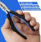 Needle Nose Pliers, 6.5" Long Nose Pliers with Cutter, Precision Serrated Twill Design Jaw Small Needle Nose Pliers for Jewelry Making, Bending Wire, Crafts, Electronic Repair