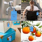 100 Plastic Tags Blank Waterproof Tags Shipping Tags for Labeling Writable Hang Tags Large Shipping Label Security Tamper Seals Storage Tags with One Marker Pen (Blue)