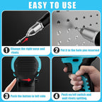 Rivet Gun Compatible with Makita 18V Battery,Cordless Riveters Tool,Brushless Rivet with 3 Size(1/8", 5/32", 3/16") Aluminum Rivets & LED Light for Construction,Metalworking