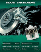 SCITOO Rear Left Brake Caliper Without Bracket 184859 Compatible For Ford For F-150 2004-2011 For Ford For Lobo 2005-2009 For Lincoln Mark LT 2006-2008 2010-2011
