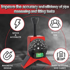 Pipe Center Finder, Pipefitter Tools w/Magnetic Centering Head, 2.75" Y-Type Pipe Fitting Tools w/Adjustable Dial Bubble Protractor to Measure Pipe Diameter from 1-1/2" to 6"