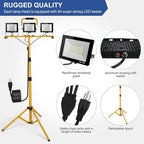 21000Lumens LED Work Lights with Stand, 3 Adjustable Work Lamp Head with Individual Switch, IP66 Waterproof Tripod Work Light for Outdoor Indoor Job Site Workshop Garage Construction Site