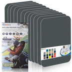 7.9x3.9 inch 12 PCS Nylon Repair Patch Nylon Repair Tape Self Adhesive Fabric Tapes Outdoor Camping Gear Fabric kit for Tent, Umbrella, Down Jackets, Sleeping Bag, Knapsack（Dark Gray）