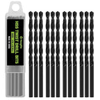 YOUGFIN 12 Pack 1/8 Inch Drill Bit Set - High Speed Steel Twist Jobber Length Drill Bits for Soft Metal, Wood Plastic