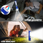 Rechargeable Flashlights High Lumens - Super Bright Small Pocket Magnetic Flashlight, 8 Modes LED Tactical Flash Light, Dual Button Powerful Flashlight for Camping (1, Klein Blue)