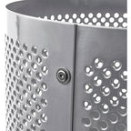 Global Industrial 32 Gallon Outdoor Perforated Steel Round Trash Can with Rain Bonnet Lid, Plastic Liner and Anchor Kit Included, 23-1/2" Diameter x 40-1/2"H, Gray