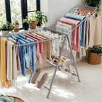 APEXCHASER Ultra Thin Drying Rack for Clothing, Foldable Clothes Drying Rack with Enhanced Capacity, Convenient and Space-Saving Laundry Rack with Adjustable Wings