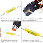 Wirefy 50 PCS Heat Shrink Butt Connectors Yellow 8 AWG - Larger Diameter Marine Grade Butt Connectors - Wire Butt Splice Connectors - Electrical Waterproof Heat Shrink Butts