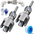 Integrated Internal & External Pipe Threading Tool, Pipe Thread Cutting Tool, Electric Drill Compatible 2 In 1 PVC Pipe Threader Kit, 1/2" 3/4" PVC Thread Maker Tool for Water Pipes (1/2’’ + 3/4’’)