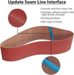 6 x 48 Sanding Belts, 80 Grit 6x48 Inch Sanding Belt for Belt Sander, 6x48 Aluminum Oxide Belt Sander Sanding Belts for Woodworking, 6 Pack(6x48in, 80 Grit)