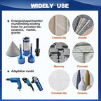 Tile Hole Saw Kit - BRSCHNITT Diamond Core Drill Bit Set 1/4",Drill Bit &1" Diamond Finger Milling Bit &2" Chamfer Bit for Porcelain Tile Ceramic Marble Granite & Adapter