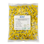 XHF 1000 PCS AWG 14/2.5mm² Wire Ferrules Insulated Copper Crimp Connectors, Crimp Pin Cord End Terminals Yellow