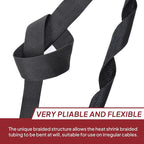 Heat Shrink Braided Sleeving Fabric Tubing 2 in 1 Wiring Harness Tubing Abrasion Resistant Cable Sleeve for Protection Wire/Sheath/Irregular Shape Hose (1-3/8"-13ft)