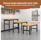 48" Adjustable Workbench, Work Bench Table with Power Outlet, Metal Tool Bench Work Bench for Garage, Large Load Capacity Garage Workbench for Workshop,Office,Home