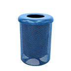 RFT-P-TXTLBL Heavy Duty Round Trash Receptacle with Flat Top, Liner Included, 32 Gallon, Textured Light Blue, Made in America