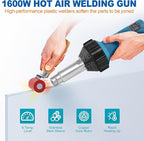 Iglobalbuy 1600W Hot Air Plastic Welder Roofing Welding Complete Kit, 110V Handheld Hot Air Vinyl PVC TPO Welding Heating Gun Torch w/Nozzles Set Adjustable Temperature Welder Tool Kit Carrying Case
