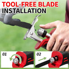 Reciprocating Saw Cordless, 0-3500 SPM Power Reciprocating Saw, Tool-Free Blade Change, Brushless Recipro Saws with 2 * 4.0Ah Battery & 4 Blades, Cordless Saw for Wood/Metal/Plastic Cutting
