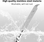 Metal Nail Files for Natural Nails, Mabor Stainless Steel Fingernail File with Pointed Tip Professional Double Sided Curved Nail Filer for Nails Travel Nail File with PU Leather Case
