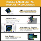 200 mm/8inch Digital Display Angle Ruler, Digital Angle Finder with Electronic Laser(Laser Output Power: 1 mW, Laser Class: I) and Digital Depth Gauge, for Woodworking, Home Renovation