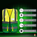 A-SAFETY yellow green construction vest