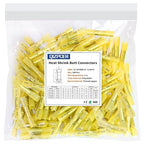 100 Pcs Yellow Heat Shrink Butt Connectors, 12-10 AWG Waterproof Crimp Terminals Electrical Wire Connectors Splice for Marine, Cable, Wiring Tool, Automotive