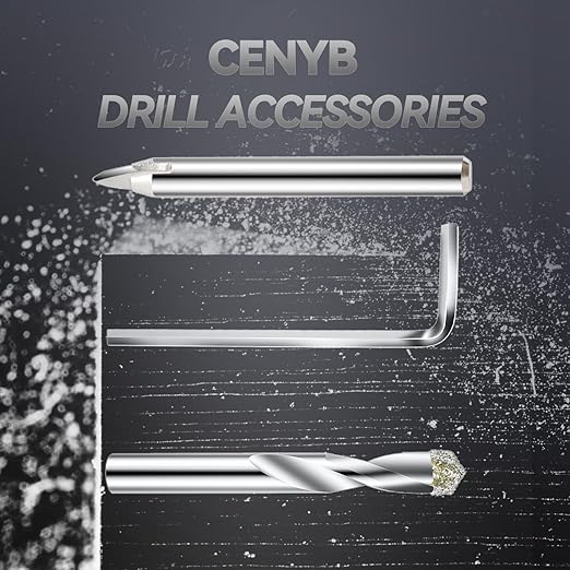 4-29/32inch | 125mm Diamond Hole Saw with Center Drill bit and Diamond-Coated Center Drill bit for Ceramic Glass Marble Fiberglass Granite and Porcelain Tiles by CENYB
