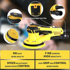 Electric Random Orbital Sander Brushless Motor Powerful 350W Polisher Sander 6-Inch 10000 RPM Variable Speed Tool for Sanding Walls and Wood, Rust Removal, Car Polishing Ect