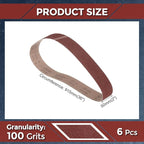6 Pcs Sanding Belts 2 x 36 Inch 100 Grit Aluminum Oxide Abrasive Sandpaper for Belt Sander Metal Grinding Wood Working Weld Rust Removal